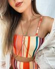 Bodychain Borychain Flor com ponto de luz banhada a Ouro