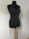 Bodychain colar corporal Vestido trançado com Franjas