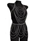 Bodychain conjunto Top e Saia de correntes tendência festival