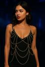 Bodychain corporal de correntes folheadas a ouro e prata
