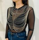 Bodychain corrente de corpo Top Cropped de corrente Festival