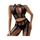 Bodystocking Sexy Transparente De Rede Com Recortes E Vazados, Roupa De Banho W681 2 Peças