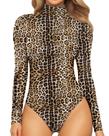 Bodysuit feminino MANGOPOP simulado com gola de tartaruga e mangas compridas