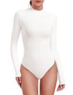 Bodysuit HeyNuts Ultra Soft de manga comprida com gola alta branca GG Bodysuit HeyNuts Ultra Soft de manga comprida com gola alta branca GG