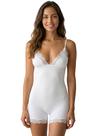 Bodysuit Kweltzeit feminino com decote em V Shapewear, macacão de renda branco