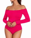 Bodysuit MANGOPOP Off The Shoulder de manga comprida para mulheres