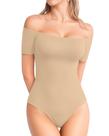 Bodysuit MANGOPOP Off The Shoulder de manga curta para mulheres