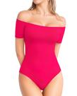 Bodysuit MANGOPOP Off The Shoulder de manga curta para mulheres