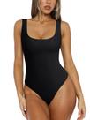 Bodysuit REORIA 2025 para mulheres, gola redonda, sem mangas, preto