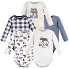 Bodysuits Hudson Baby unissex de algodão de manga comprida de 6 a 9 meses