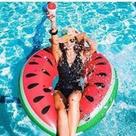 Boia Cintura Redonda Inflável Melancia 114 cm Adulto Praia Piscina Dutetoys