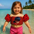 Boia de Braço Colete Infantil para Nadar Praia Piscina Estampa Desenho Super Heroína Joaninha Infantil