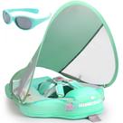 Bóia Mambobaby com dossel e cauda Novo flutuador de piscina não inflável atualizado para bebês Mambo Float Swim Trainer Solid Infant Swim Float Anel de natação ajustável em espuma de pérola para bebês