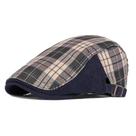 Boina com Estampa Xadrez, Bonés Estilo Newsboy, Bonés com Aba Reta - Azul