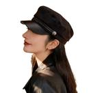 Boina de Inverno Preta Feminina Estilo Chapéu de Marinheiro