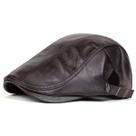 Boina de jornaleiro retrô de couro masculino, chapéus de pintores britânicos Boina de jornaleiro retrô de couro masculino, chapéus de pintores britânicos
