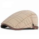 Boina Estilosa de Algodão Britânica Clássica Viseira Básica Xadrez Retro Moda Casual Ajustável