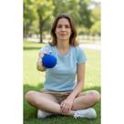 Bola Anti-stress Cães Grandes 10cm Borracha Resistente Azul