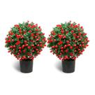 Bola artificial de topiaria rosa Sunnyglade 55 cm vermelha resistente a UV