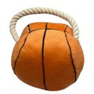 Bola Brinquedo Pelúcia Basquete Com Puxador Cães Pet