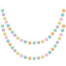 Bola de arco-íris de feltro de lã Garland WILLBOND 2,5 cm e 2 m (pastel)