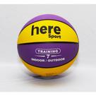 Bola de basquete borracha laminada, textura em alto relevo, tamanho oficial 7 cor roxo e amarelo