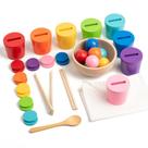 Bola de brinquedo em copos Montessori para 1-3 anos, cor arco-íris