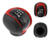 Bola de Cambio Fiat Argo 17/... Preto C/Aro Vermelho Tampa Preta