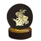 Bola de Cristal São Jorge Brilhante com Base de Madeira 6 cm