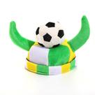 Bola de futebol, chapéu de chifre viking, carnaval, fantasia de Halloween