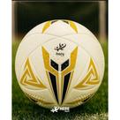 Bola de futebol microfibra de pu laminado sem costura termo fusion numero 4 - dourado+preto+branco