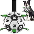 Bola de futebol QDAN de brinquedo para cães com alças para cães pequenos e médios