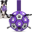 Bola de futebol QDAN de brinquedo para cães com alças para cães pequenos e médios