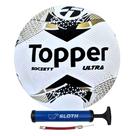 Bola de Futebol Society Topper Ultra Colagem Dupla + Bomba Bola de Futebol Society Topper Ultra Colagem Dupla + Bomba
