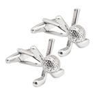 Bola de golfe de alta qualidade Cufflinks para homens em metal polido Bola de golfe de alta qualidade Cufflinks para homens em metal polido
