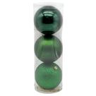 Bola de Natal 10cm com 3 Unidades Verde Cazza