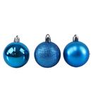 Bola de Natal 15 Pcs 4 cm Liso Fosco Glitter Azul escuro - un