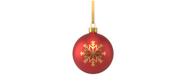 Bola De Natal 8 Cm Vermelha Com Dourado 4 Unidades