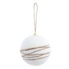 Bola De Natal Branca Com Cordao Nude 10Cm Jg 4 Unid 1015777 - Cromus