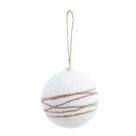 Bola De Natal Branca Com Cordao Nude 8Cm Jg 6 Unid 1015776 - Cromus