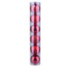 Bola de Natal Cazza Vermelha 6 Unidades 8cm