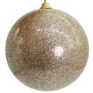 Bola de Natal champanhe com glitter 10 cm 2 unidades