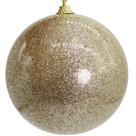 Bola de Natal champanhe com glitter 8 cm 3 unidades