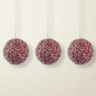 Bola De Natal Coração Colorida Vermelho 10cm 3 Unidades