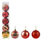 Bola De Natal Cristal Vermelha 7cm 5/pçs