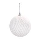 Bola De Natal Detalhes Losango Branco 8Cm Jg 6 Unid 1002275 - Cromus