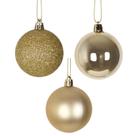 Bola de Natal dourada textura mista Grillo 10 cm 6 unidades Bola de Natal dourada textura mista Grillo 10 cm 6 unidades