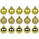 Bola de natal fosca /lisa/glitter dourada com 15 pçs 4cm ø Bola de natal fosca /lisa/glitter dourada com 15 pçs 4cm ø