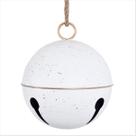 Bola De Natal Guizo Branco Em Metal Com Cordinha Enfeite 36Cm Bola De Natal Guizo Branco Em Metal Com Cordinha Enfeite 36Cm
