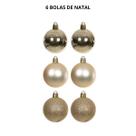 Bola De Natal Luxo Enfeite De Natal Kit 6 bolas de Natal para arvore de natal